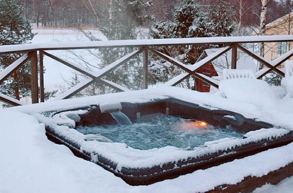 hot tub in winter