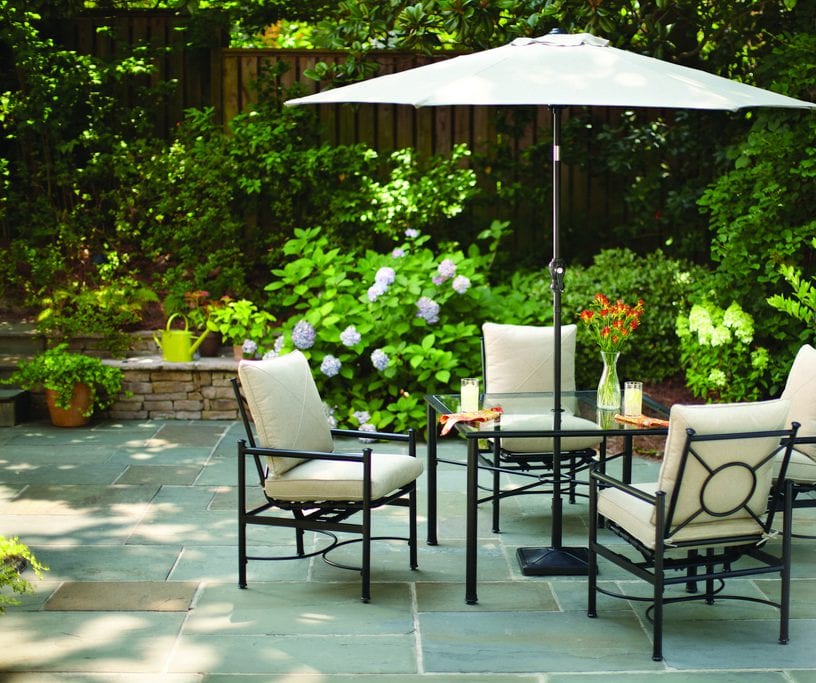 arranging patio furniture